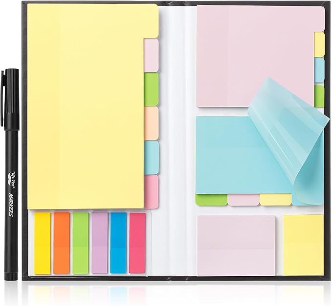 Mr. Pen- Transparent Sticky Notes Set, 380 Pack | Transparent Sticky Notes Tabs with Black Fineliner Pen for Bible Study, Office, School, Planning, Journaling & Organization