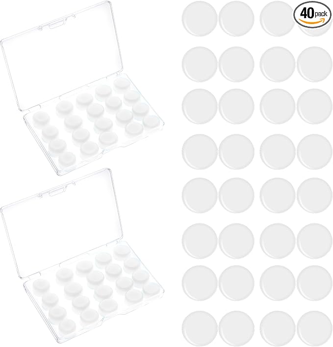40 PCS Soft Moldable Silicone Earplugs, Silicone Ear Plugs for Sleeping, Noise Cancelling Reduction Earplugs for Swimming, Travel, Snoring, Concerts, Studying, Airplane, Motorcycle, Clear