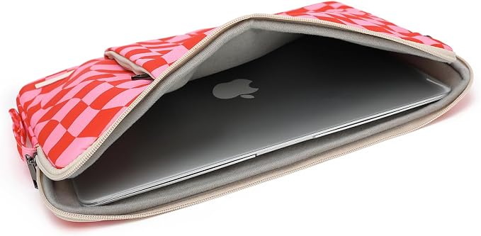 Laptop Sleeve 13.3 inch14 Inch, 15.6inchWater Resistant Traveling Computer Cover with Handle, Shockproof Protective Carrying Laptop Case (Y8-Pink Checker, 12.5 inch-13.5 inch)