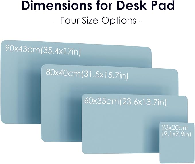 Leather Desk Pad Protector, Waterproof Mouse Pad, PU Desk Mat, Office Desk Cover, Desk Writing Mat for Office/Home/Work/Cubicle (Light Blue) 9x8 in