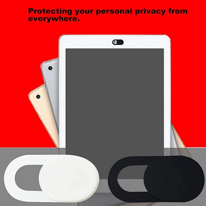 [12 Pack] Slide Webcam Cover Ultra Slim Web Camera Cover fits Laptop, Desktop, PC, Macboook Pro, iMac, Mac Mini, Computer, Smartphone,Protect Your Privacy Security,Strong Adhensive-6 White+6 black
