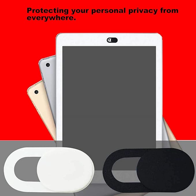 [12 Pack] Slide Webcam Cover Ultra Slim Web Camera Cover fits Laptop, Desktop, PC, Macboook Pro, iMac, Mac Mini, Computer, Smartphone,Protect Your Privacy Security,Strong Adhensive-6 White+6 black