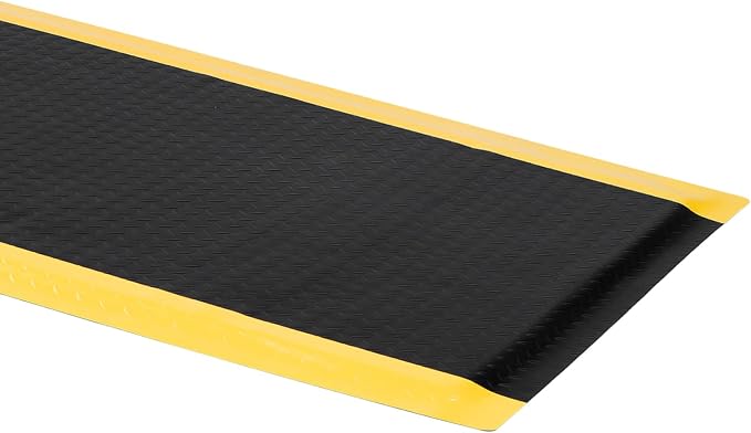 Anti Fatigue Mat 2x7 Ft 15/16" Thick Soft Sponge Ergonomic Mat | Area Padded Support Floor Mat Strong Diamond Groove Sure Standing Mat Welding Station Machine Press Brake Assembly Prolonged