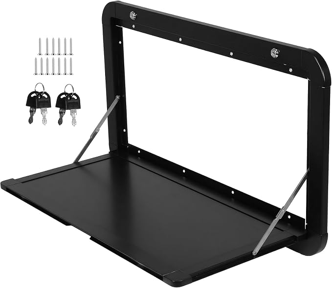 32x18inch Foldable RV Tables with Locking Latches Wall Mounted Desk Kit Large Capacity Lockable External Table for Caravans/Vans/Truck Campers/Travel Trailers