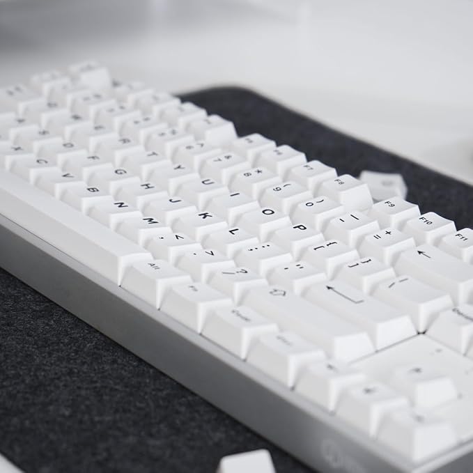 White Keycaps Set Cherry Profile Doubleshot Bow Keycaps 120 Keys Custom Keyboard Keycap for 60% 65% 70% 75% Cherry MX Gateron Kailh Switches Mechanical Keyboard