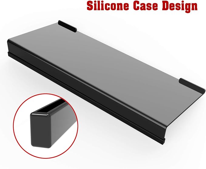 KOTEMON Mini Computer Keyboard Stand-11.8'' x 5.1''-Small Computer Keyboard Tray Acrylic Keyboard Holder for 78 Keys Universal Compact Keyboard, with Black Silicone Strip, Black