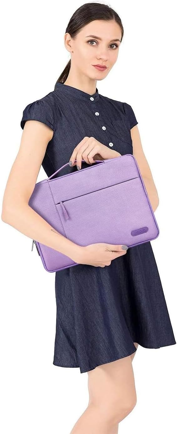 MOSISO Laptop Case 15 inch, Laptop Sleeve with Handle Compatible with MacBook Air 15 inch M5 A3448 M4 A3241 M3 A3114 M2 A2941 2026-2023, Dell XPS, Polyester Multifunctional Computer Bag, Purple