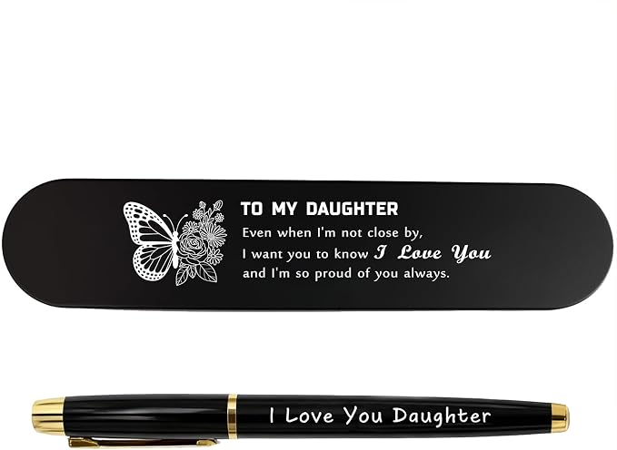 TANWIH To My Daughter Gifts - Engraved Pen Gift Set for Daughter - Daughters Mothers Day Birthday Graduation Gifts from Mom Dad