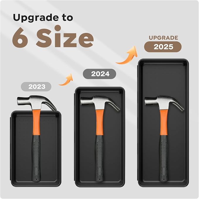 A-LuGei 【𝟲 𝗦𝗜𝗭𝗘】 Tool Box Organizer Tray Set Drawer Organizer Divider | 【Fits 100+ Tools】 Extra-Thick Plastic for Tool Chest Cart Desk Drawer Organizer Garage Organization Workbench Office Storage