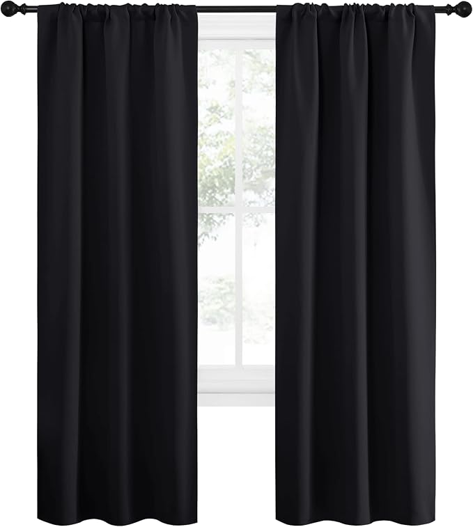 NICETOWN Halloween Black Out Curtain Panels for Kitchen - Energy Smart Decoration Thermal Insulating Blackout Drapes/Draperies for Small Window (2 Panels, 34 inches Wide by 72 inches Long)