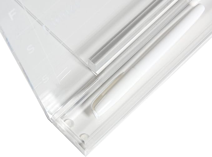 russell+hazel Acrylic Weekly Calendar Tablet, Clear, Includes Dry Erase Marker, 9" W x 11.89" L x 6" H (93918)