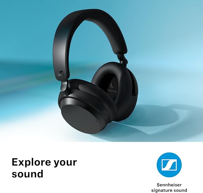 Sennheiser ACCENTUM Wireless Bluetooth Headphones Noise Cancelling - Up to 50HR Playtime, Hybrid Noise Cancelling (ANC), All-Day Comfort, Bluetooth Over Ear Headphones for School, Traveling, Black