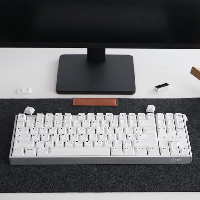 White Keycaps Set Cherry Profile Doubleshot Bow Keycaps 120 Keys Custom Keyboard Keycap for 60% 65% 70% 75% Cherry MX Gateron Kailh Switches Mechanical Keyboard