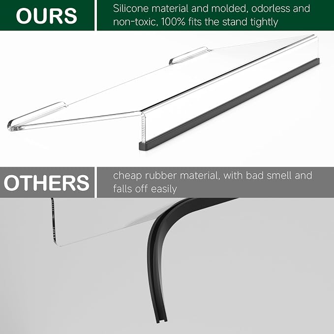 Computer Keyboard Stand Holder - Ergonomic Acrylic Keyboard Stand for Desktop Comfortable Keyboard Tray Riser with Silicone Anti-Slip Strip for Home School Office Desk Accessory 2 Pack, Clear