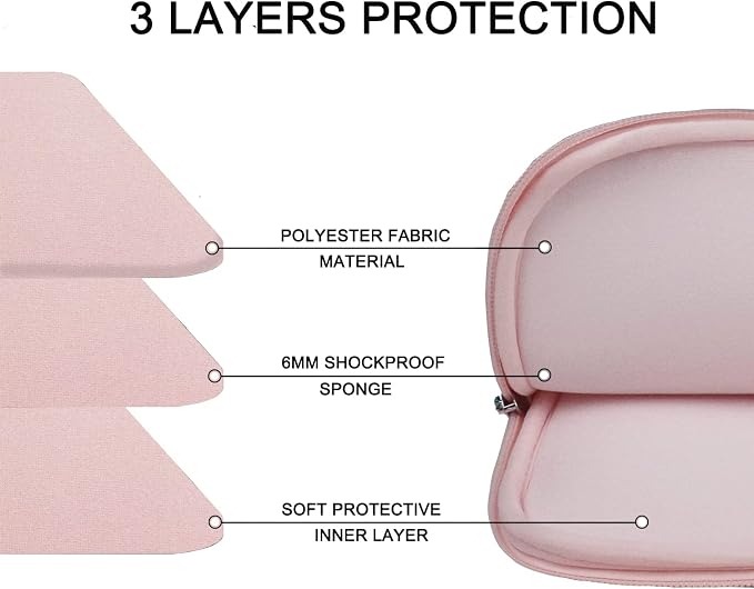 Laptop case 15.6 inch, Durable Briefcase Shockproof Protective Cover, Handbags Portable Laptop Bag for 15.6 inch HP Dell Asus Lenovo Notebook Computer Sleeve with Front Pocket, Pink