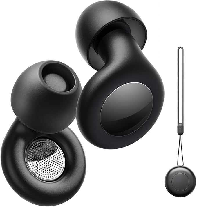 Ear Plugs for Sleeping Noise Cancelling,Mini&Ultra Comfy 30dB Noise Reduction Earplugs for Sleep,Travel,Work,Study,Deep Focus,Hearing Protection,8 Reusable Silicone Eartips&Portable Case,Black