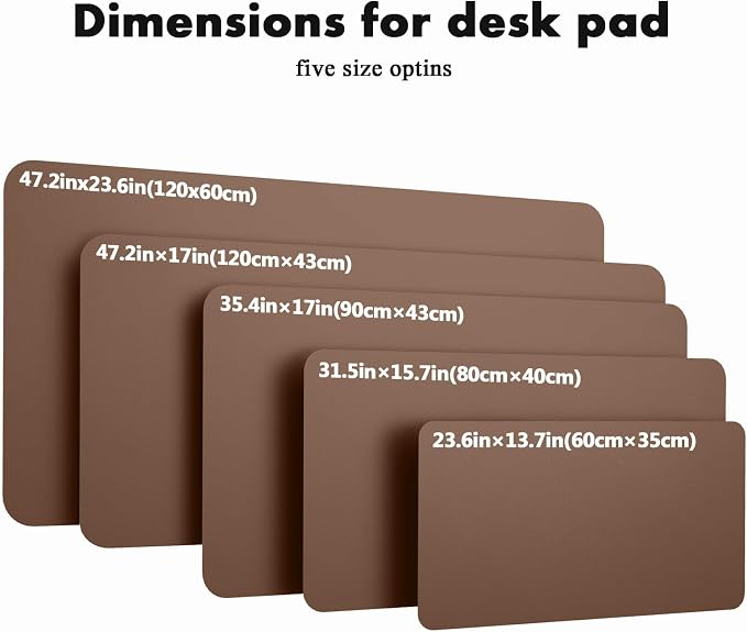 YSAGi Eco Cork Desk Pad, 47" x 17" Leather Desk Mat, Double-Sided Desk Pad Protector,Large Mouse Pad,Waterproof Desk Blotter for Office/Home(Coffee)