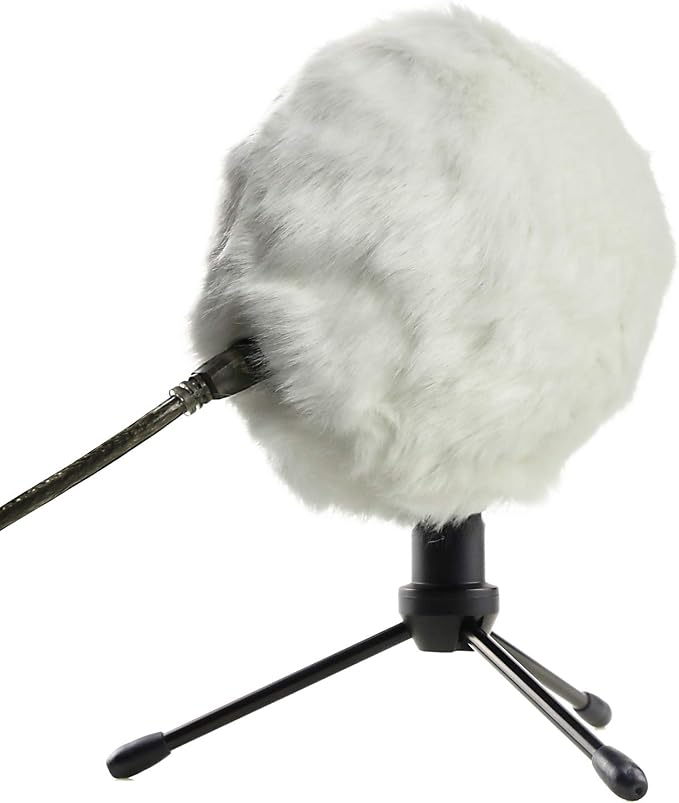 Blue Snowball Furry Windscreen Cover Muff - Professional Snowball ICE Mic Foam Wind Cover Windshield Pop Filter for Recordings, Broadcasting, Singing by Sunmon （White）