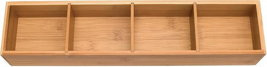 Lipper International Bamboo Drawer Organizer with 3 Removable Dividers, Brown