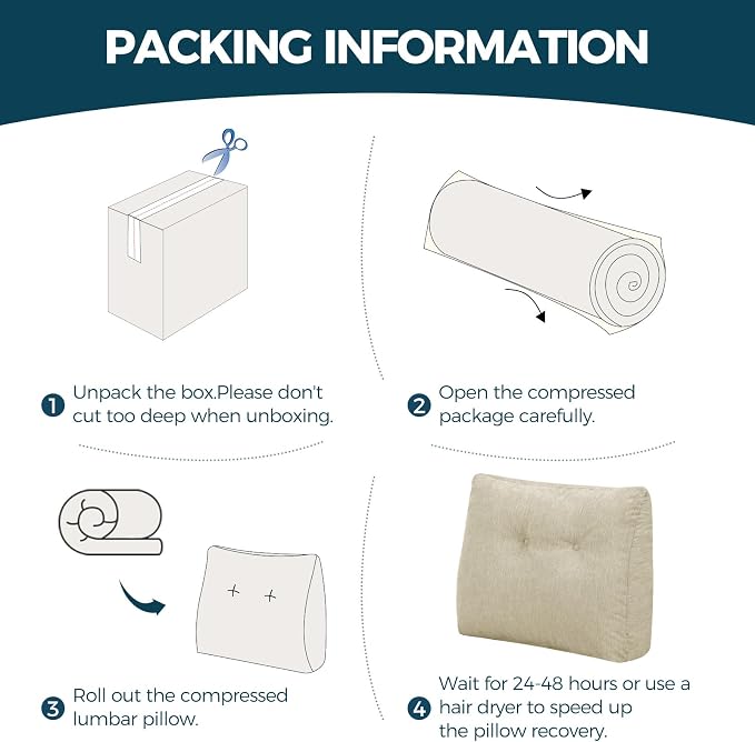 Back Support Pillow for Recliner Soft Dual Layer Lumbar Support Pillow with Shredded Memory Foam Ergonomic Orthopedic Couch Lumbar Cushions for Elderly Lower Back Pain Relief Khaki