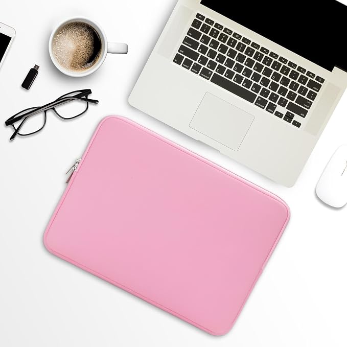 RAINYEAR 16 Inch Laptop Sleeve Soft Case Padded Bag Specially Compatible with 16" MacBook Pro M1 M2 M3 M4 M5 Pro/Max A2141 A2485 A2780 A2991 A3403 A3186 A3428 A3429 (Pink)