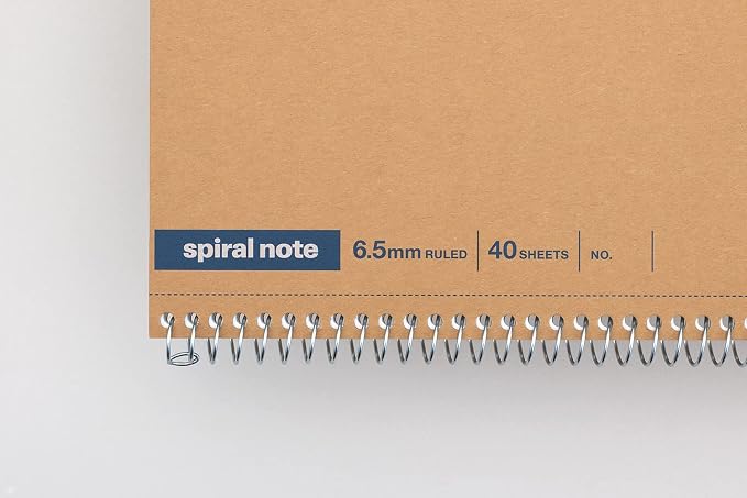 Maruman Spiral Note Basic Dot Grid Notebook- A5, 5.83" x 8.27", 80 Sheets / 160 Pages, 5mm Dotted Journal, Perforated Pages & Wire-Bound to Lay Flat, Sturdy Kraft Cover, Made in Japan
