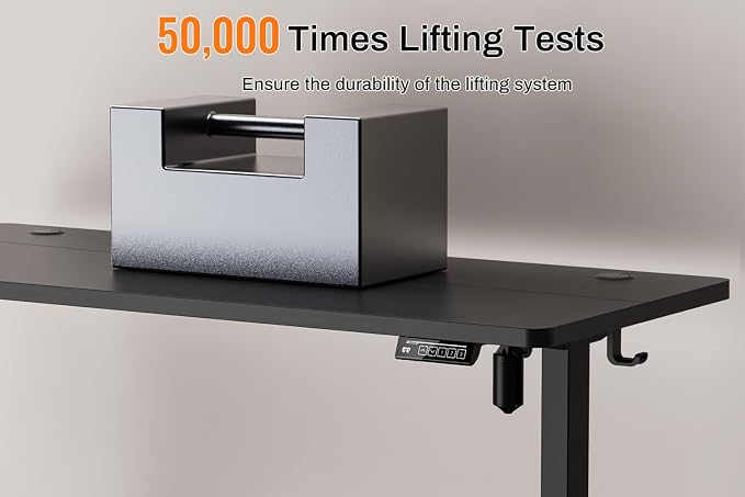 Standing Desk Electric Height Adjustable Desk 39.37 x 23.6 Inches Sit Stand up Desk, Computer Home Office Desk Memory Preset with Two-Piece Desktop (Black, 40 * 24 Inch)