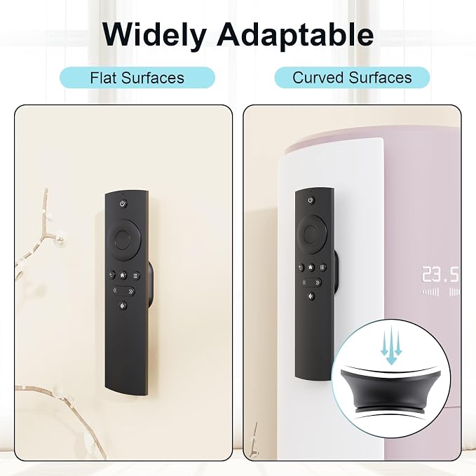 Magnetic Silicone Remote Control Holder Wall Mount for TV Fan 6 Pack Black | Upgraded Silicone Remote Caddy, Self-Adhesive, Remotes Control Organizer Storage, Home Office Air Conditioner Remote Holder