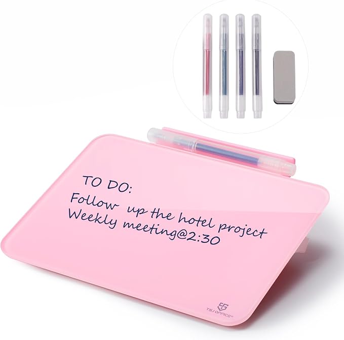 Small Desktop Glass Dry-Erase whiteboard - 8 X 6 Inches × 2