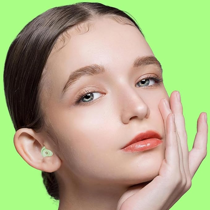 Ear Plugs for Sleeping Ultra-Comfy Silicone Earplugs for Concerts Noise Cancelling Reusable Noise Reduction Earbuds for Travel Focus Work 33-45dB Hearing Protection with 9 Tips & Case (Green)