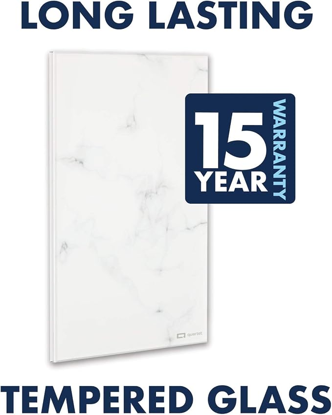 Quartet Glass Desktop Notepad, 9" x 6", Whiteboard, Dry Erase Surface, Marble/White,2 Pack (GDP96)