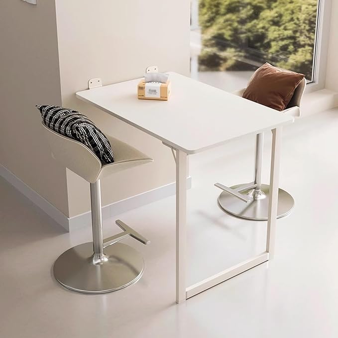 Folding Wall-Mounted Drop Leaf Table 35"×23" Space Saving Decorative Painting On The Back, Household Dining Table Desk for Kitchen, Coffee, Small Spaces, No Assembly Required