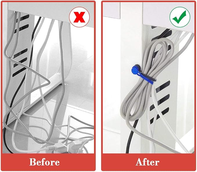Rich&Ray Magnetic Reusable Silicone Cable Ties, Phone Cord Holder - 7.48'' (9Color - 9pack)