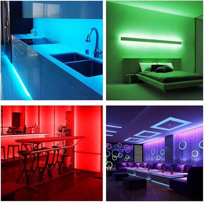 DAYBETTER Led Strip Lights 200ft, RGB Led Light Strip with 44 Keys Remote Controller, Color Changing Led Lights for Bedroom 100 ft of 2 Rolls