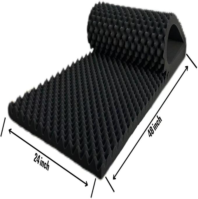 2 Pack Egg Crate Foam Sound Proof Foam Panels for Walls,48''X24''X2'' inch Acoustic Panels, high-Density Fireproof soundproof Wall Panels, Professional Acoustic Treatment (BlacK)