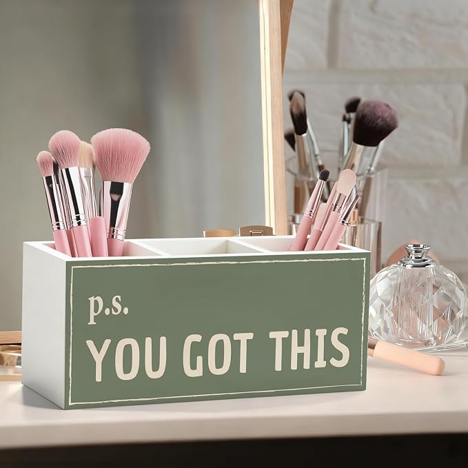 You Got This Inspirational Office Pen Pencil Holder | Encouragement Gifts Wood Desk Organizer and Accessories for Office Tabletop