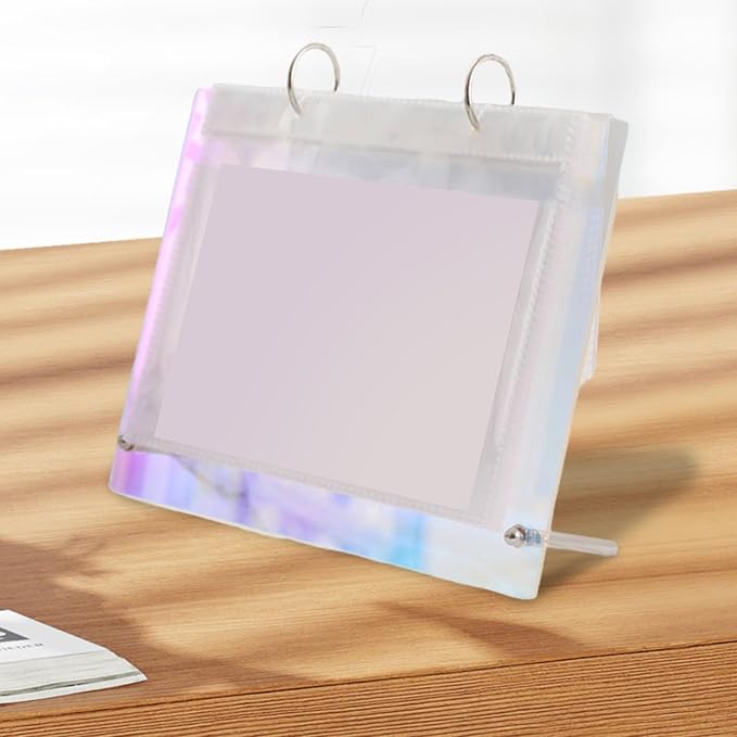 Desktop Acrylic Photo Album Clear Flip Frame Table Calendar Photo Frame for Office Desks Entrance Bedroom, Colorful