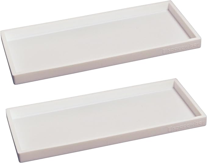 Silicone Countertop & Vanity Bathroom Tray – 2 PC 11.7" | Bathroom Tray Set, Bathroom Tray Countertop, Bathroom Counter Tray, Dish Soap Kitchen Tray & Bathroom Organizer Countertop
