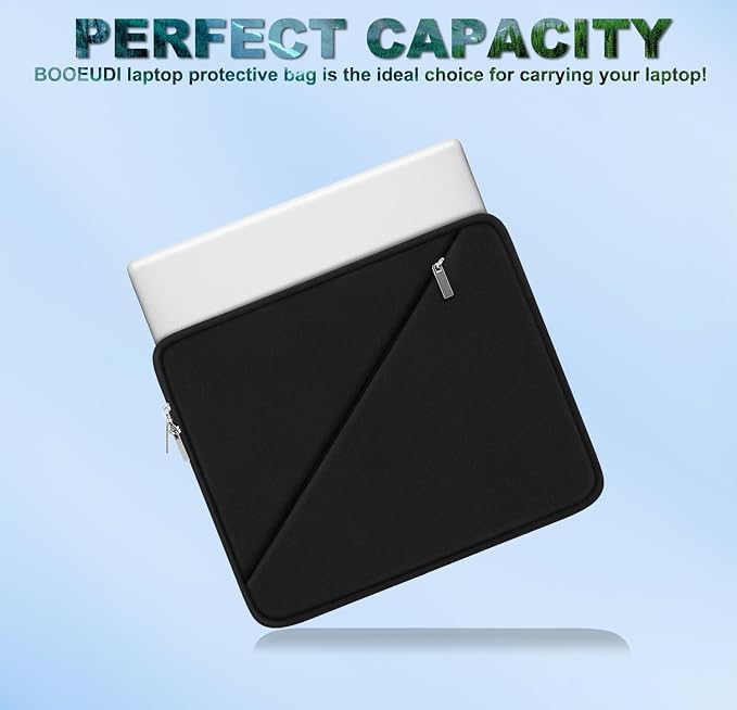 Laptop Case 13 inch, Traveling Carrying Computer Bag with Zippered Pocket, Shockproof Protective Laptop Sleeve Compatible for 13 inch New MacBook Air M2, 13 inch MacBook Pro M2 M1, Black