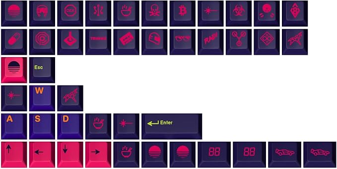 Drop + MiTo GMK Laser Custom Mechanical Keyboard Novelty Keycap Set - 44-Keys, Doubleshot ABS, Cherry Profile (Novelties)
