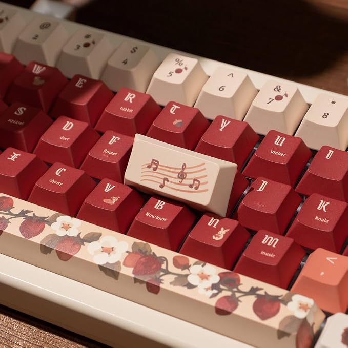 Sumgsn 152 Keys Red Keycaps PBT Dye Sub Cherry Profile Keycaps Set with Storage Box Compatible with 61/64/87/104/108 Cherry Mx Switches Mechanical Keyboard