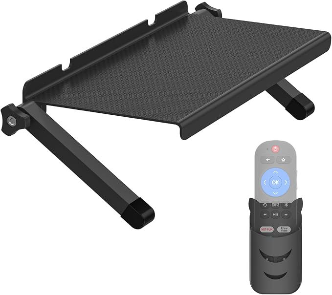 13" × 6.3" TV Top Shelf with Remote Holder - No Drill Top of TV Shelf with Anti-Scratch Adjustable Feet for Streaming Devices, Cable Box, Router & Decorations TV Top Mount Shelf, 1 Pack