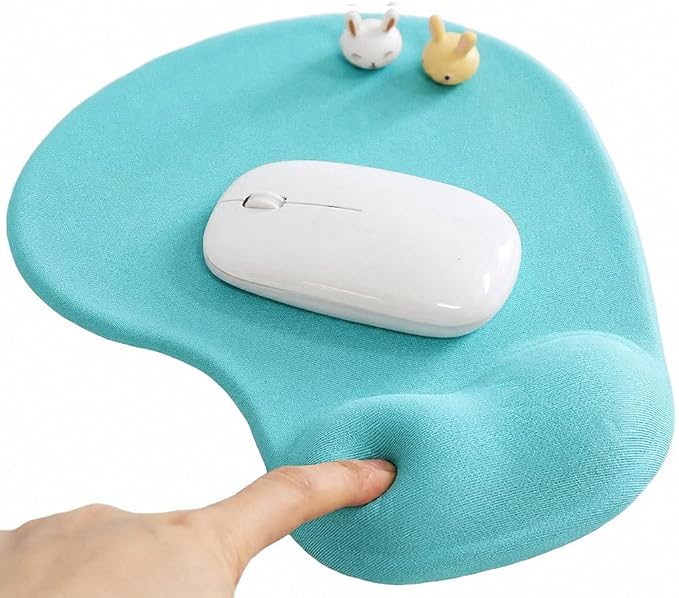 Office Mousepad with Gel Wrist Support - Ergonomic Gaming Desktop Mouse Pad Wrist Rest - Design Gamepad Mat Rubber Base for Laptop Computer -Silicone Non-Slip Special-Textured Surface (05LakeGreen)