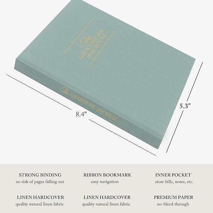 The Gratitude Journal - for More Mindfulness, Happiness, Positive Vibes, Affirmations, Productivity, and Self Reflection -Undated Daily Journal
