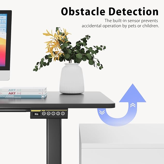Dual Motor Standing Desk Frame for 40-63 in Tops, 264 lb, Black | Frame Only, Fits 40-63 x 24-28 in Tops, 28.3-46.5 in Height, 2+3 Controls, ≤45 dB, 264 lb Capacity