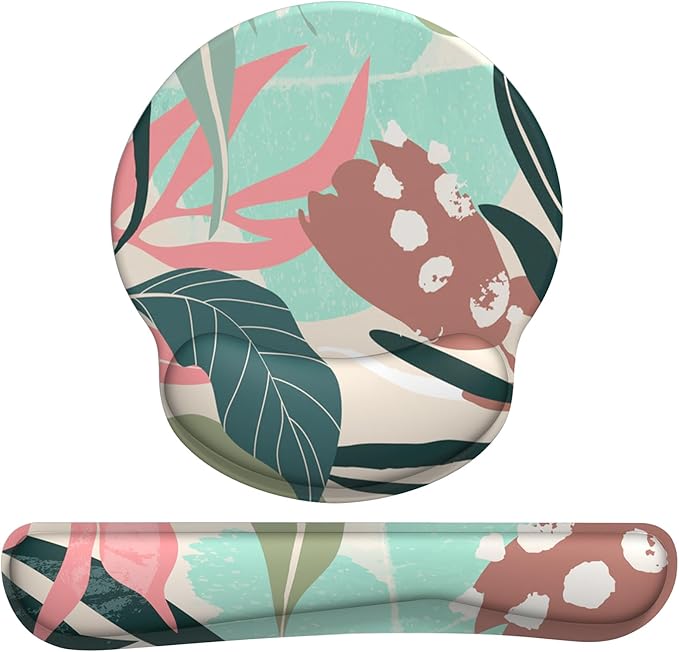 Mouse Pad and Keyboard Wrist Rest - Colorful Wrist Rest for Computer, Ergonomic Mouse Pad & Keyboard Pad, Memory Foam Wrist Support for Comfy Typing
