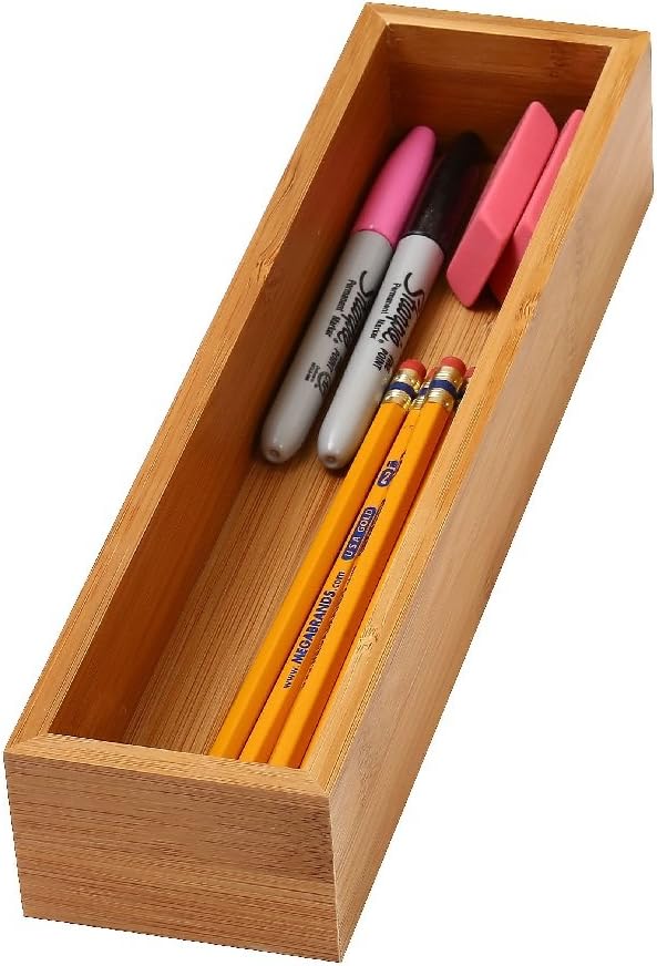 YBM HOME Pack of 12 Kitchen Drawer Organizer Storage Box Made of Bamboo, 3x9x2 Inch 322