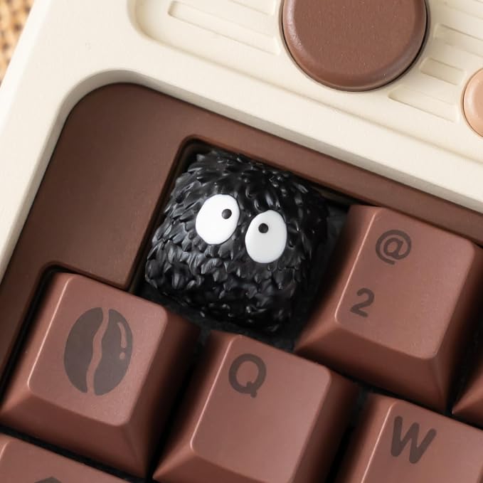 Artisan Keycap - Black Coal Ball Resin Keycaps 1U ESC Custom Handmade Keycap Replacement for Mechanical Keyboard (MQK-01)