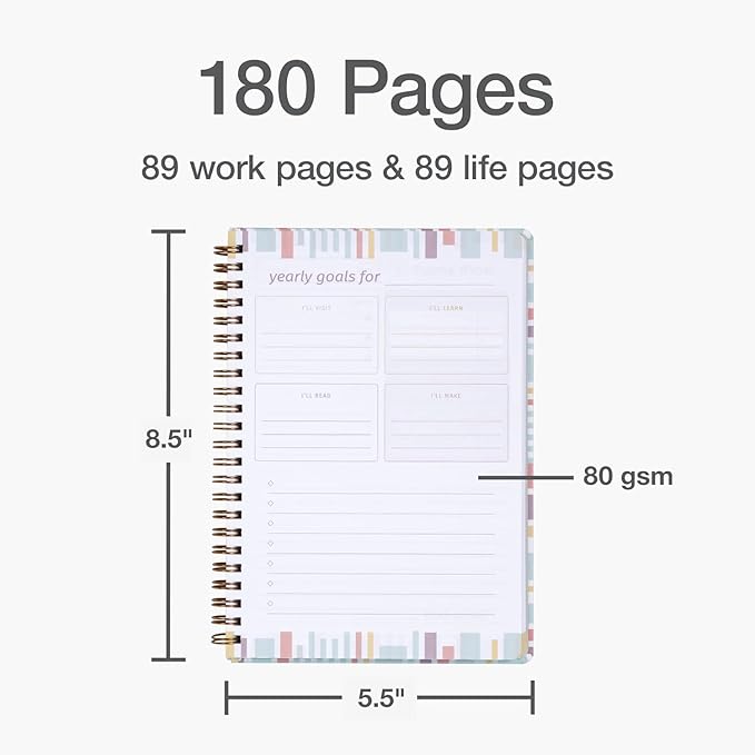 Oxford To Do Planner; Undated Daily Planner for School/Work & Life; Hardcover Spiral Notebook; Goal Setting & Planning; 180 Pages, 5.5” x 8.5” (90992)