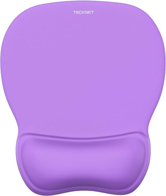 TECKNET Gel Ergonomic Mouse Pad with Wrist Rest, Non-Slip PU Base, Purple | Comfortable Gel Cushion, Pain Relief, Smooth and Waterproof Surface, Mouse Pad with Wrist Rest for Office, Gaming and Study